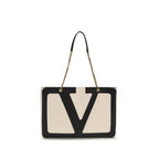 Beige Calf Leather Bos Taurus Shoulder Bag
