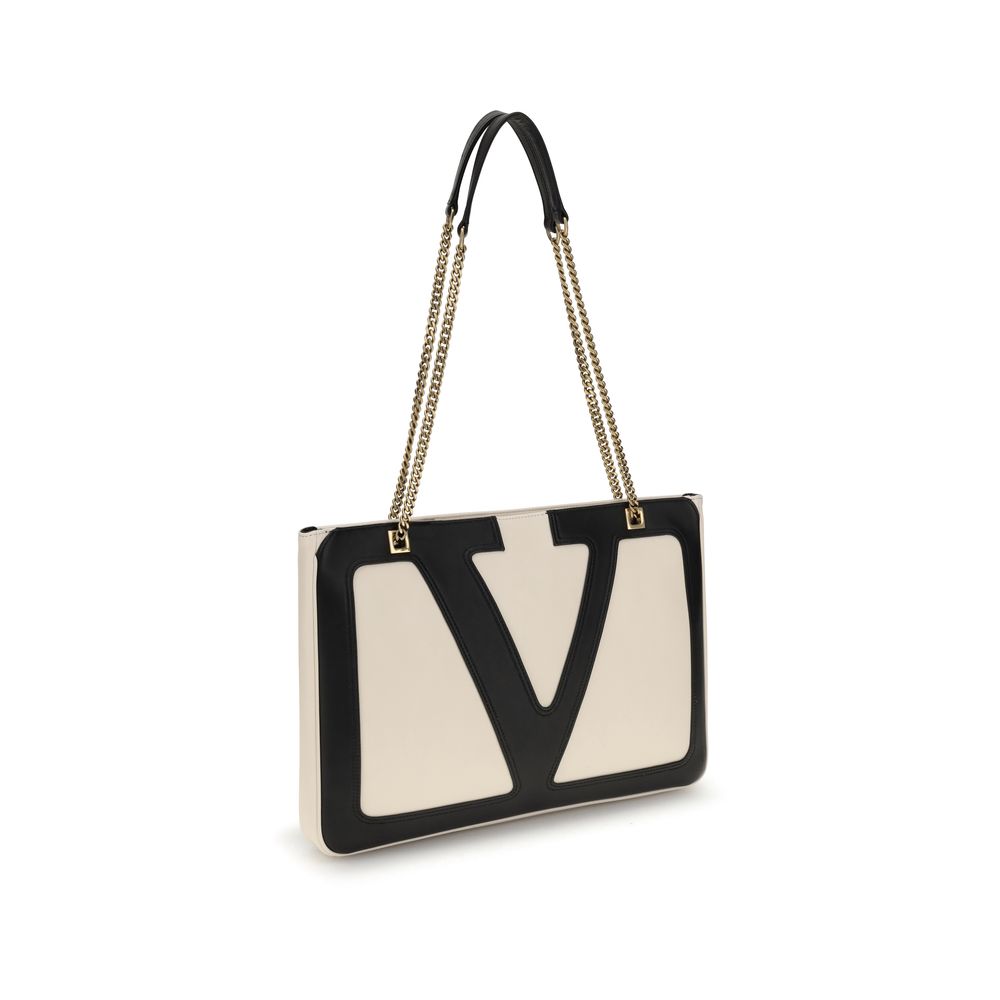 Beige Calf Leather Bos Taurus Shoulder Bag