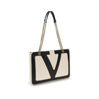 Beige Calf Leather Bos Taurus Shoulder Bag