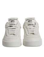 White Miami Leather Low Top Sneakers Shoes