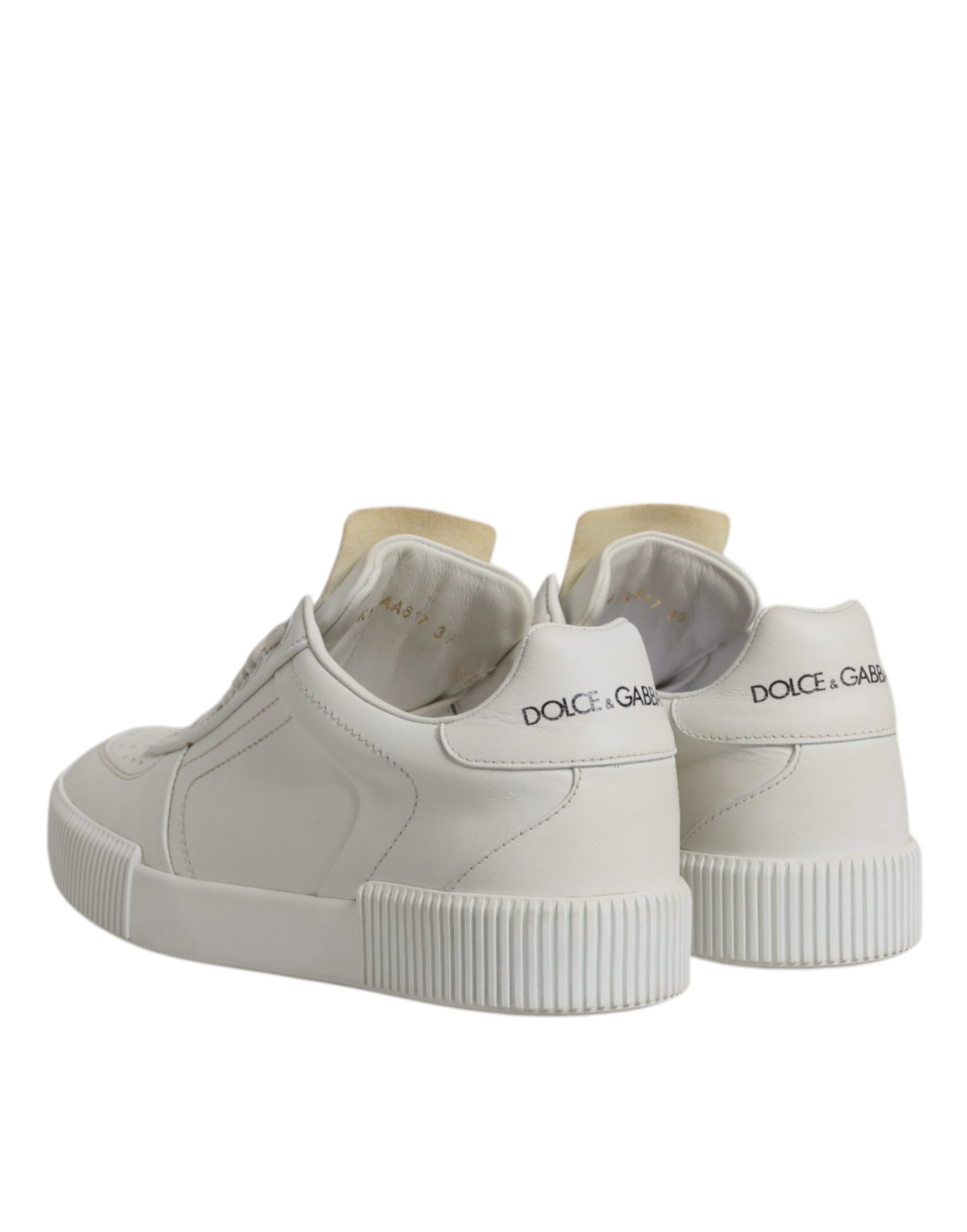 White Miami Leather Low Top Sneakers Shoes