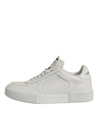 White Miami Leather Low Top Sneakers Shoes