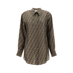 Brown Silk Pattern Shirt