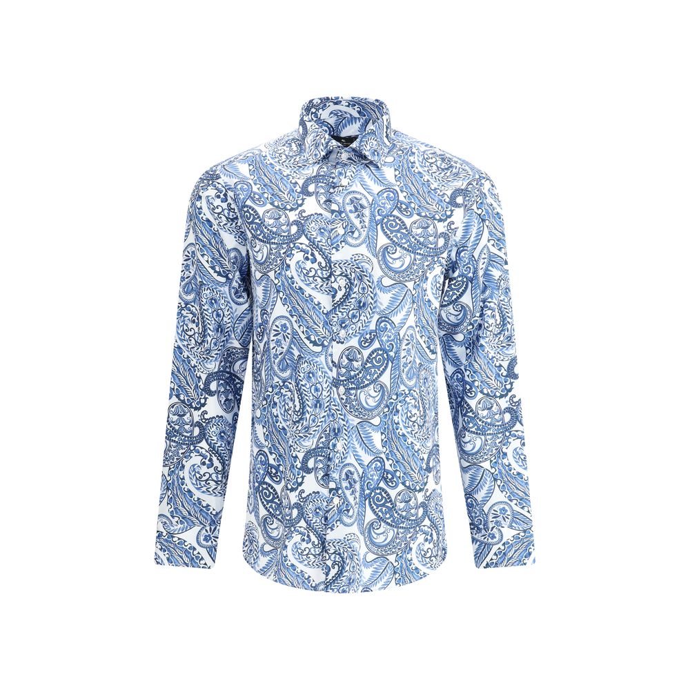 Blue Cotton Pattern Shirt