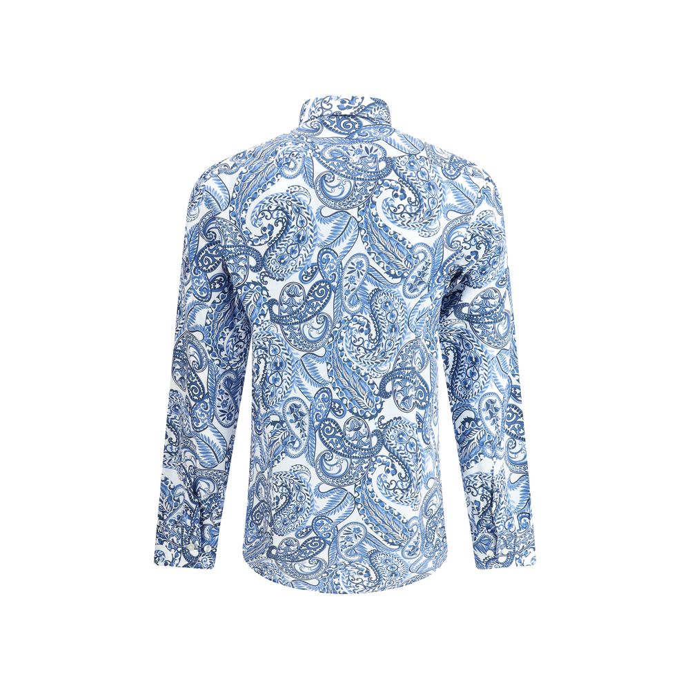 Blue Cotton Pattern Shirt