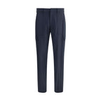 Blue Wool Cargo Pants