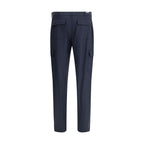 Blue Wool Cargo Pants