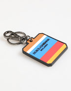 Multicolor DG Rubber Logo Silver Men's Keychain Keyring
