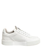 White Miami Leather Low Top Sneakers Shoes