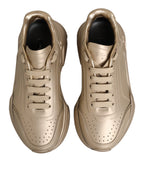 Gold Leather Daymaster Women Sneaker Shoes