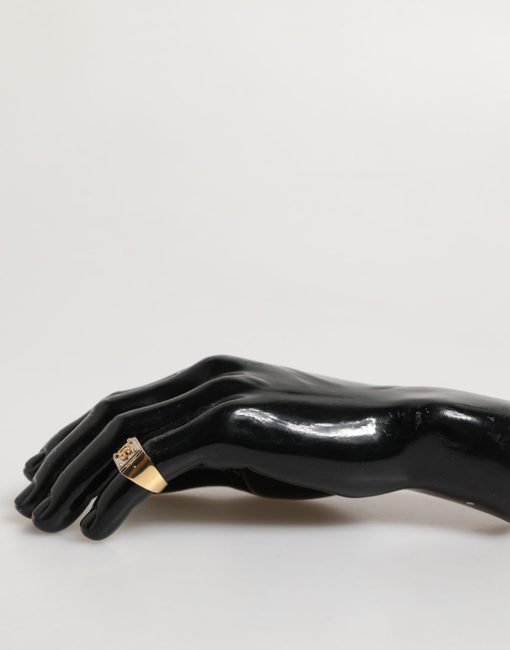 Gold Tone Brass Signet Square DG Logo Plaque Men Ring