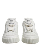 White Miami Leather Low Top Sneakers Men Shoes
