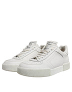 White Miami Leather Low Top Sneakers Men Shoes
