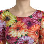 Multicolor Floral Print Sheath Mini Dress