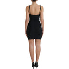 Black Nylon Bodycon Corset Bustier Mini Dress