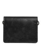 Black Leather Bifold Card Holder Mens Coin Purse Key Clip Wallet