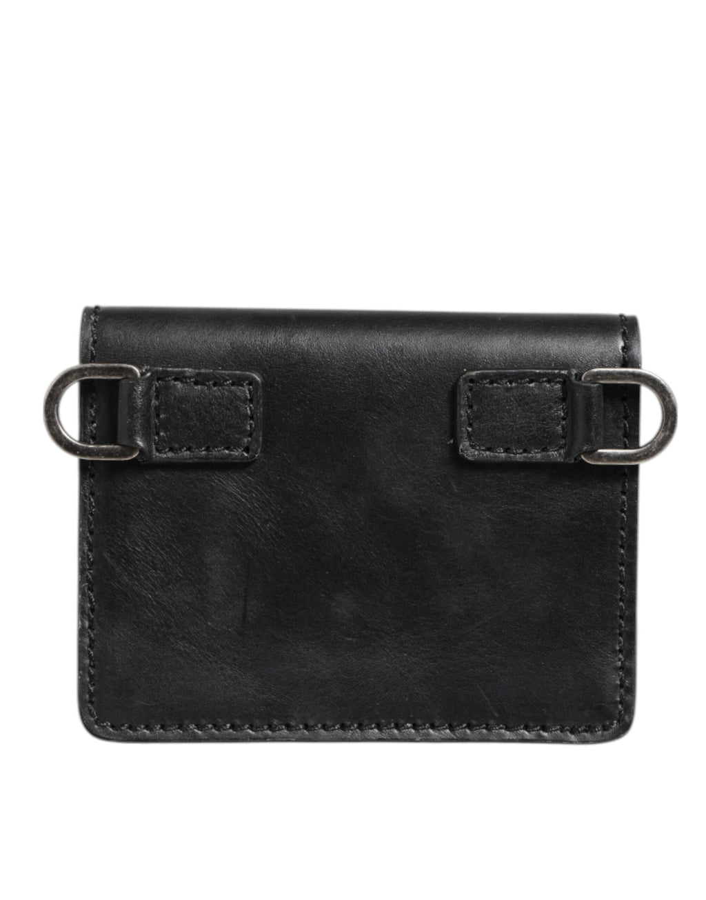 Black Leather Bifold Card Holder Mens Coin Purse Key Clip Wallet