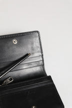 Black Leather Bifold Card Holder Mens Coin Purse Key Clip Wallet