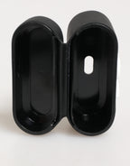 Black White Rubber Embossed Logo Accessory Airpods Case