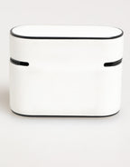 White Black Rubber Logo Embossed Accessory Airpods Case