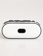 White Black Rubber Logo Embossed Accessory Airpods Case