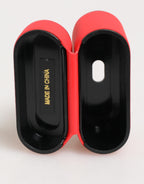 Red PVC DG Logo Embossed Men Flip Holder  Airpods Case