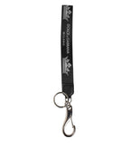 Black Silver Nylon DG Crown Men's Holder Keychain Keyring