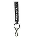 Black White DG Rubber Logo Silver Men's Holder Keyring