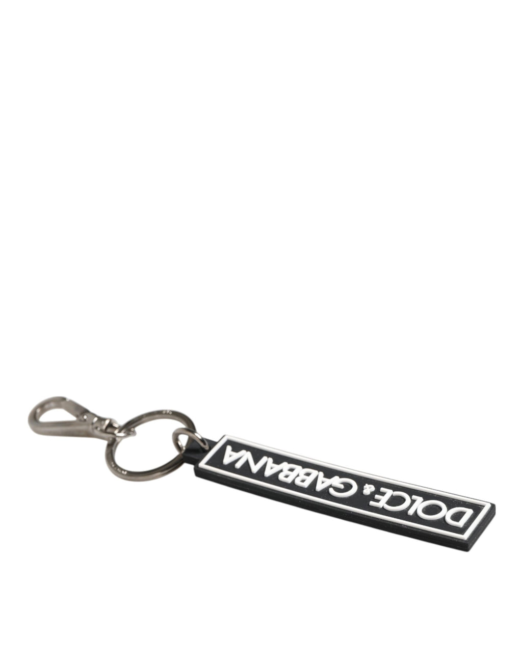 Black White DG Rubber Logo Silver Men's Holder Keyring