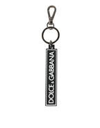 Black White DG Rubber Logo Silver Men's Holder Keyring