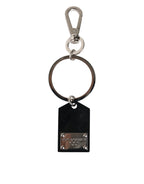 Black Sint Glass Plaque DG Logo Metal PlateKeychain Keyring