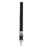 Black Polyester Stretch Rubberised DG Logo Men Keychain
