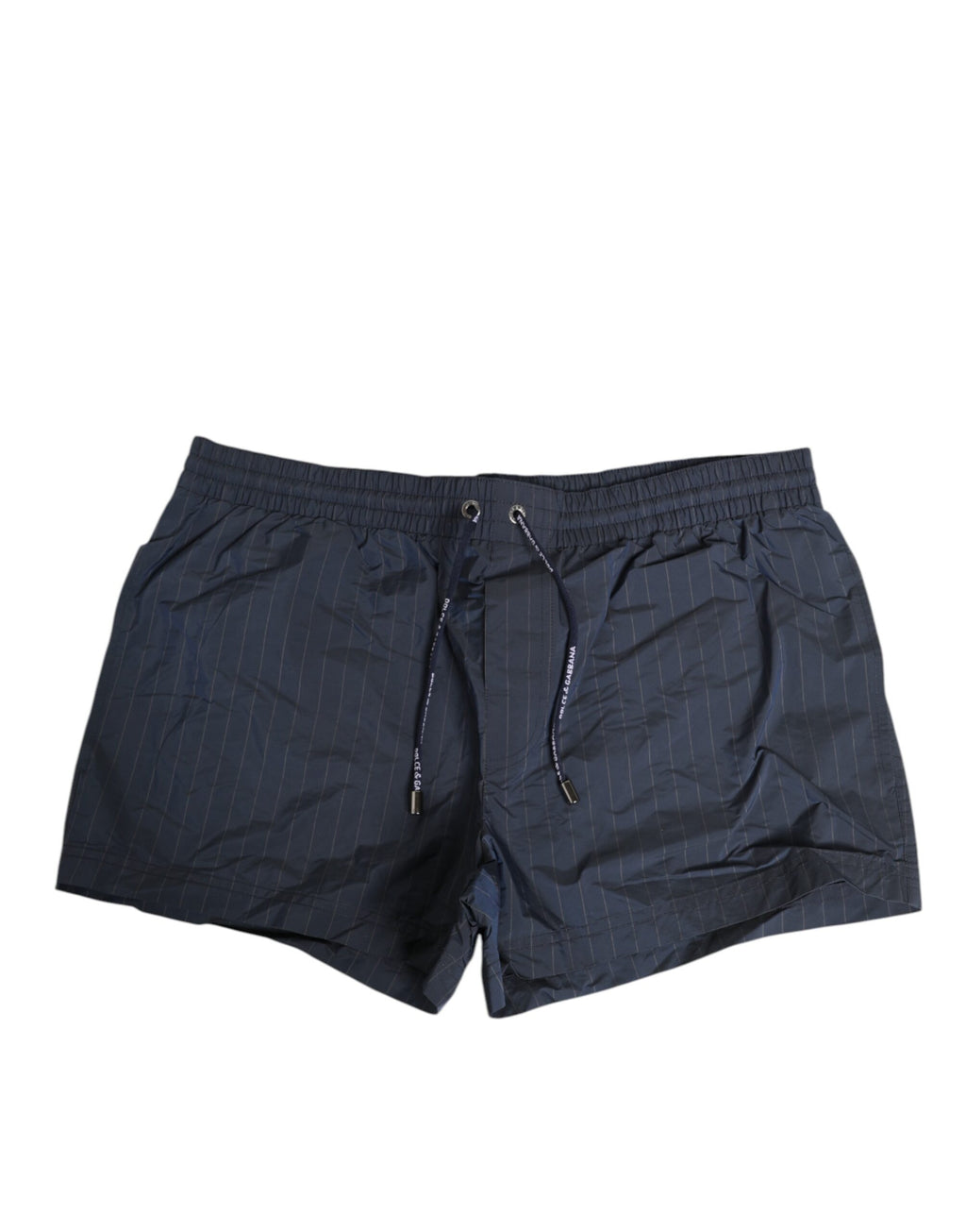 Navy Blue Polyester Nylon Pinstripe Men's Swimwear