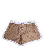 Brown White Polyester Re-Edition Shorts Swimwear