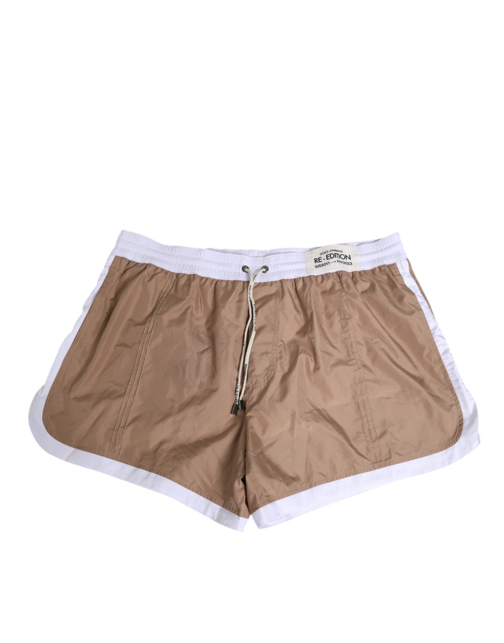 Brown White Polyester Re-Edition Shorts Swimwear