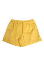 Yellow Cotton Elastic Waistband Short Swimwear