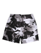 Black White Camouflage DG Logo Men Swimwear