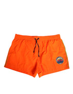 Orange Polyester Beachwear Men Shorts Swimwear
