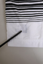 Black White Striped DG Logo Men Short  Swimwear