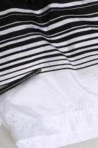 Black White Striped DG Logo Men Short  Swimwear