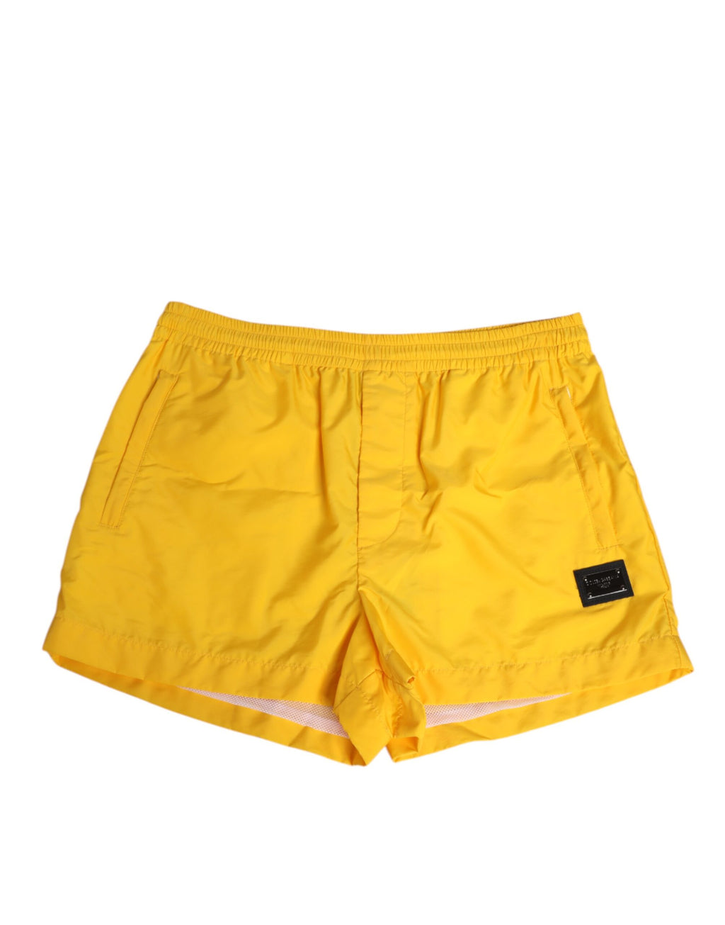 Yellow Nylon Logo Plaque Boxer Shorts Swimwear