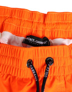 Orange Polyester Beachwear Men Shorts Swimwear