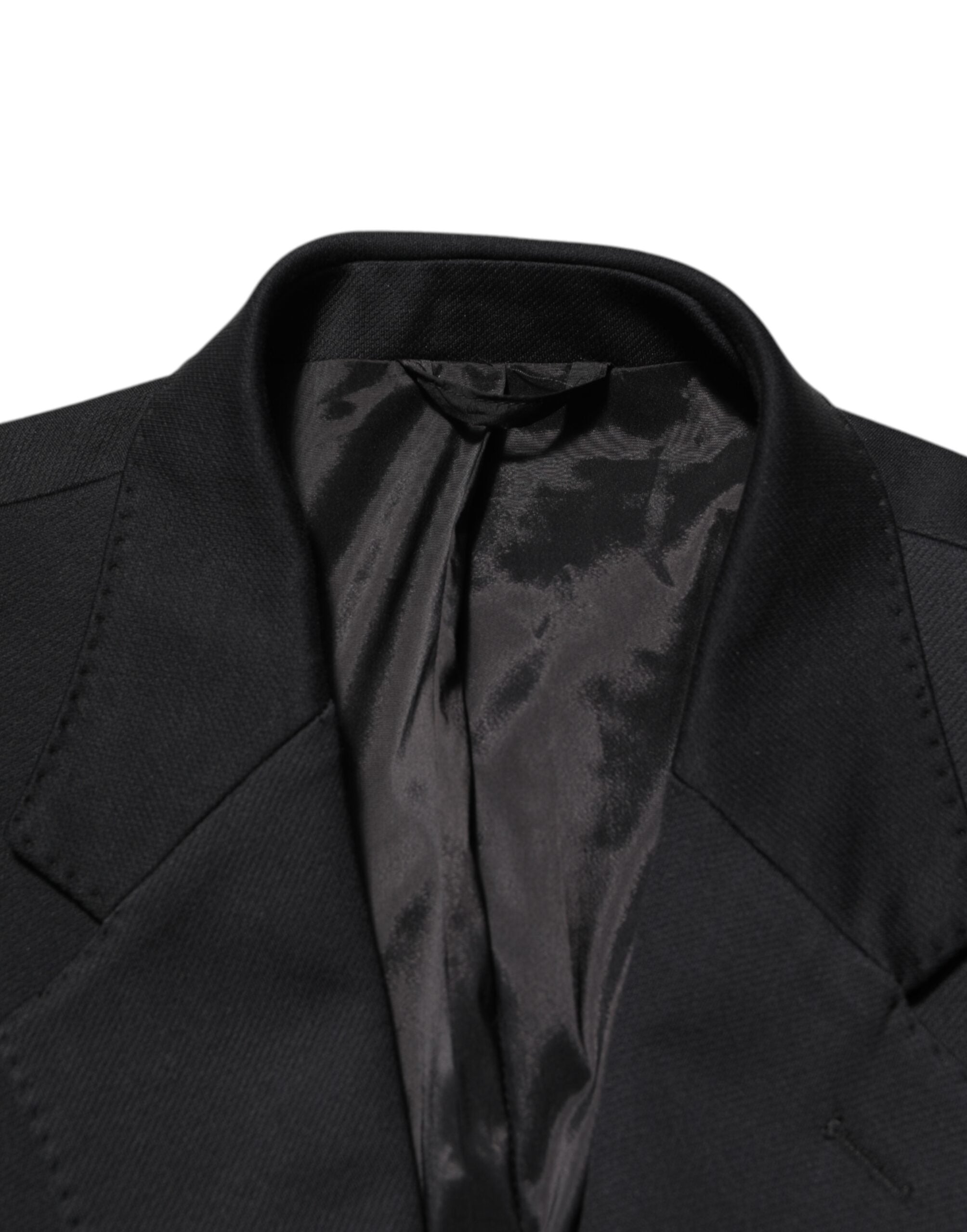 Dark Blue Cotton Men Jacket Coat Blazer Suit