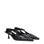 Black Leather Flat Sandals