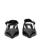 Black Leather Flat Sandals