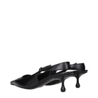 Black Leather Flat Sandals