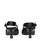 Black Leather Flat Sandals