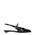 Black Leather Flat Sandals