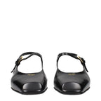 Black Leather Flat Sandals