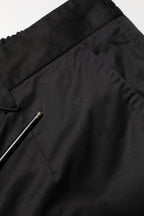 Black Cotton Tapered Men Formal Trousers Pants